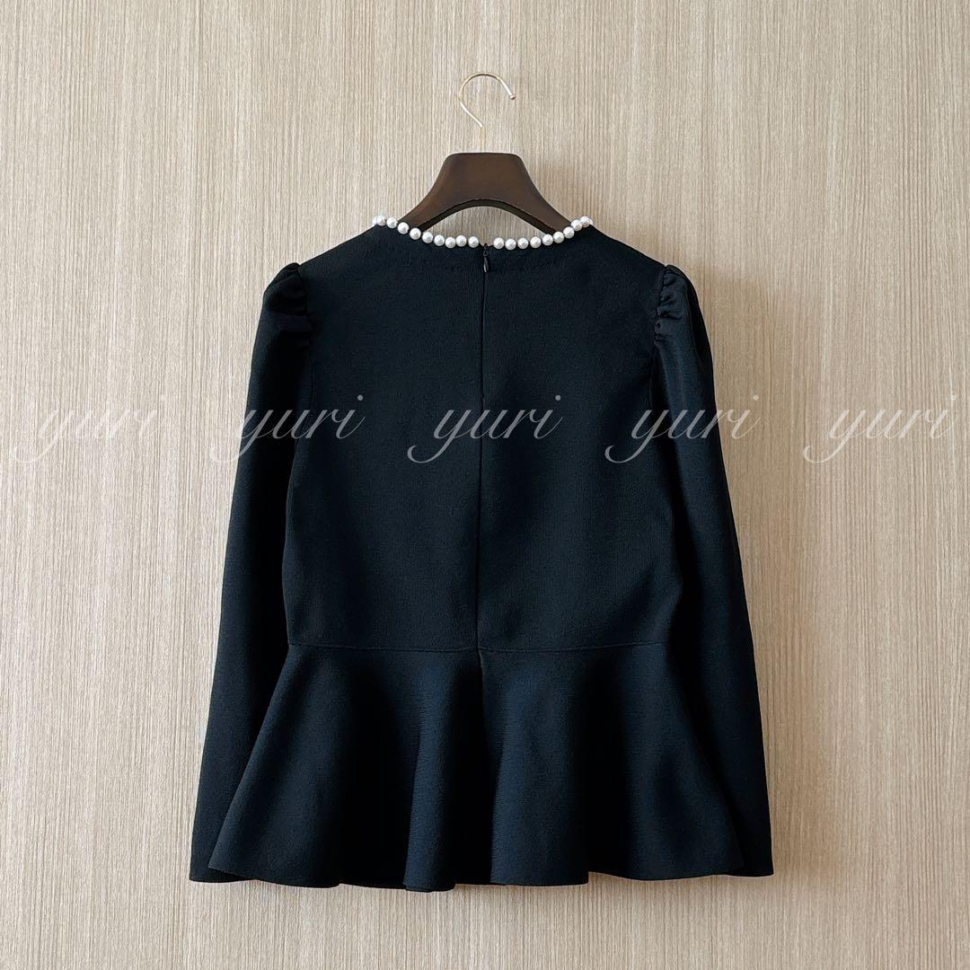 【636】アナイ　パールペプラム　プルオーバー　黒　38