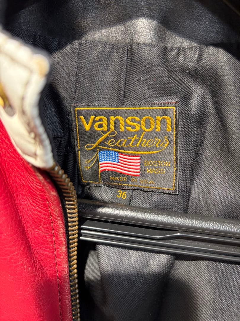 vanson レアな旧型レザーライダースジャケット36