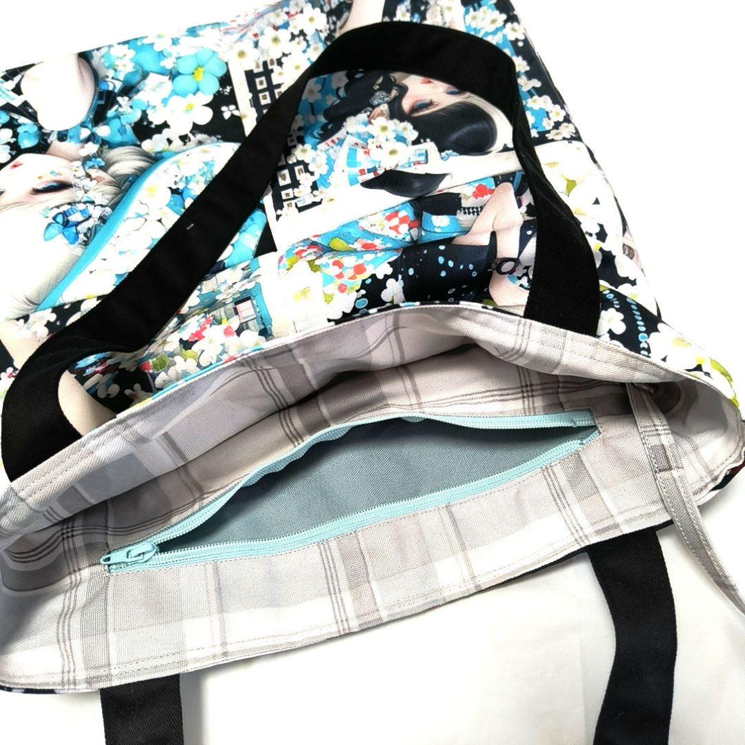 La luna様】ハンドメイドオーダー★女の子★フラットトートバッグ&巾着　5点