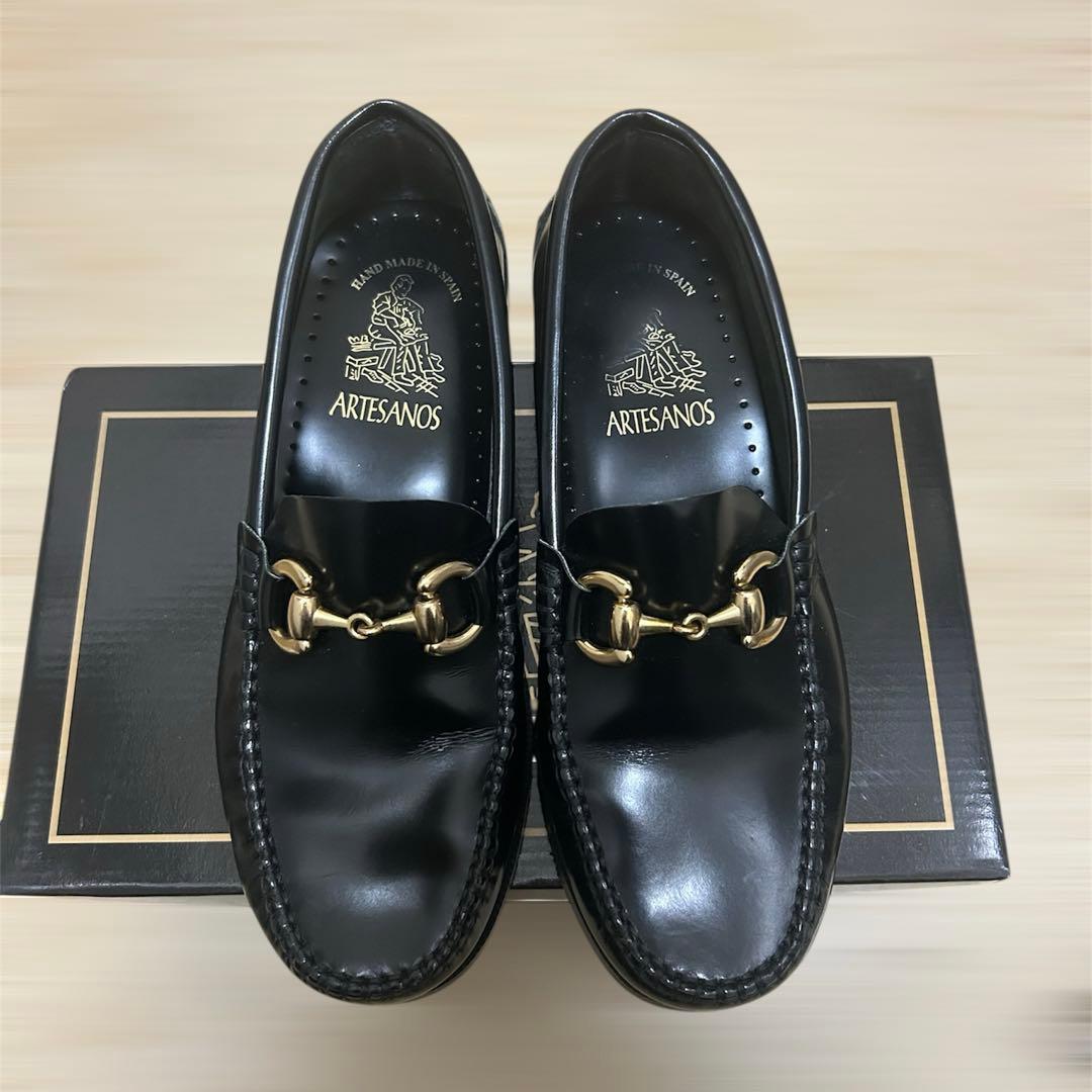 【美品】ARTESANOS アルテサノス ブラックビットローファー 牛革
