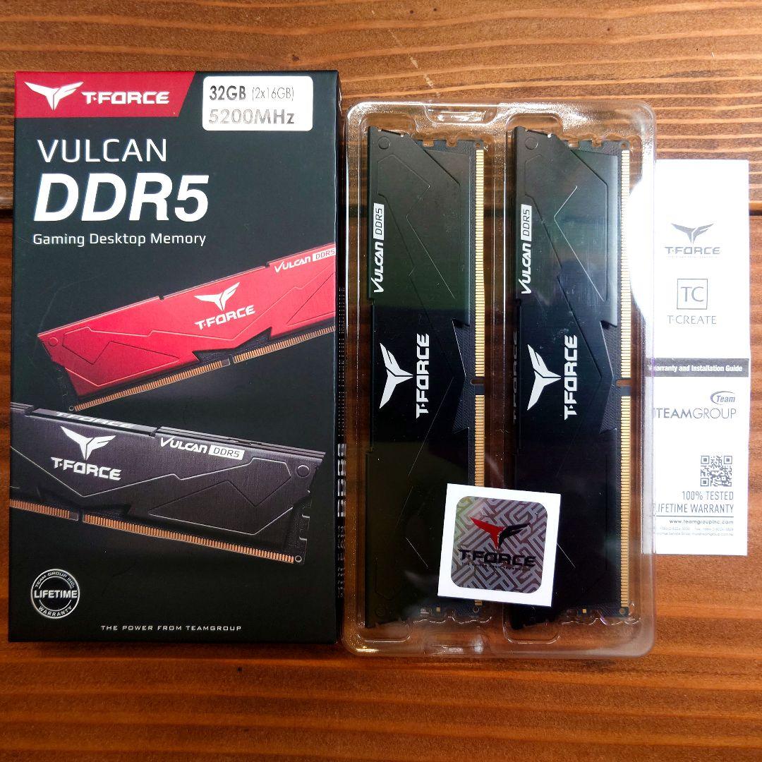 メモリー T-Force Vulcan DDR5 32GB 2x16GB 5200MHz