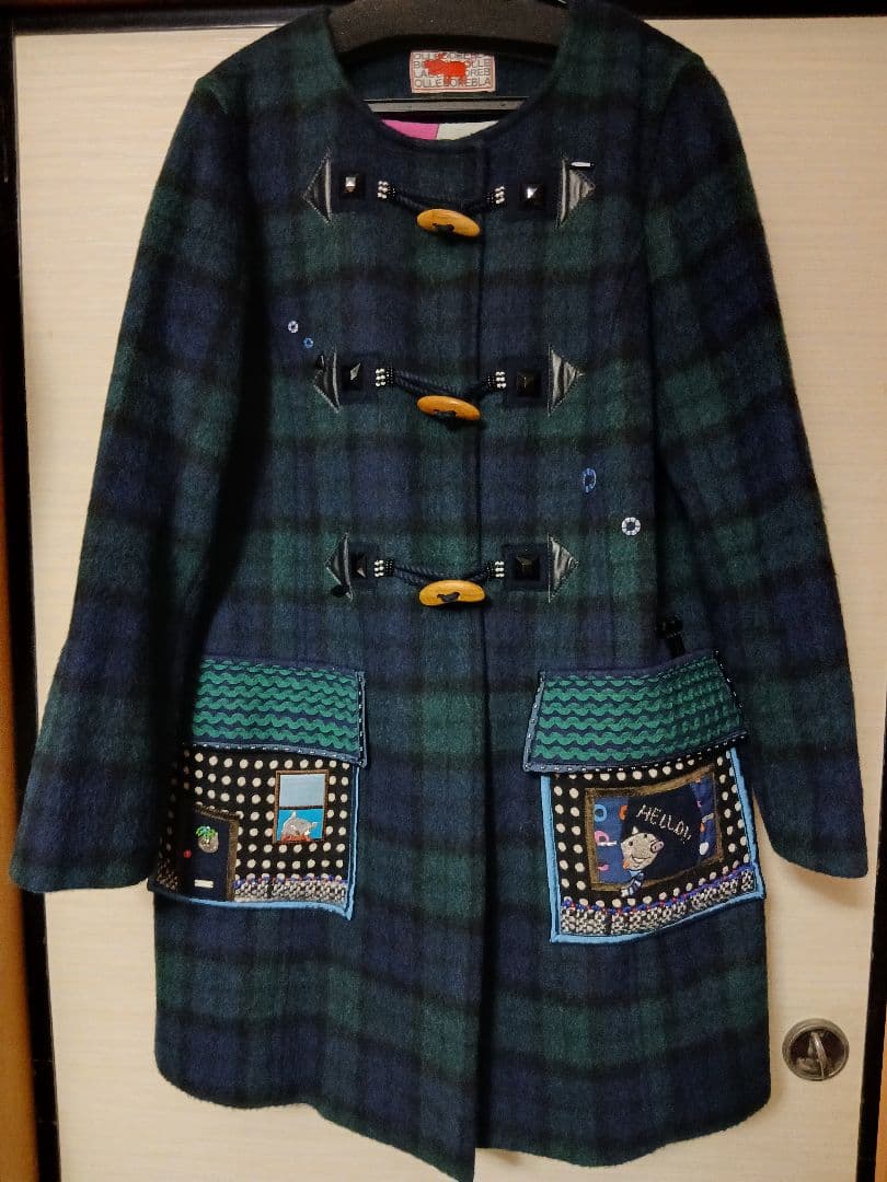 アルベロベロ ブタさんタータンチェックダッフルコート　【最終お値下げ！！】