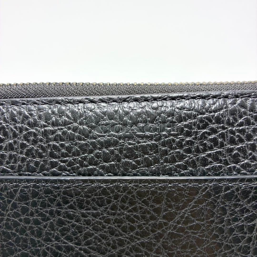 【美品】COACH/コーチ　ダブルジップトラベルオーガナイザー　大容量　ブラック