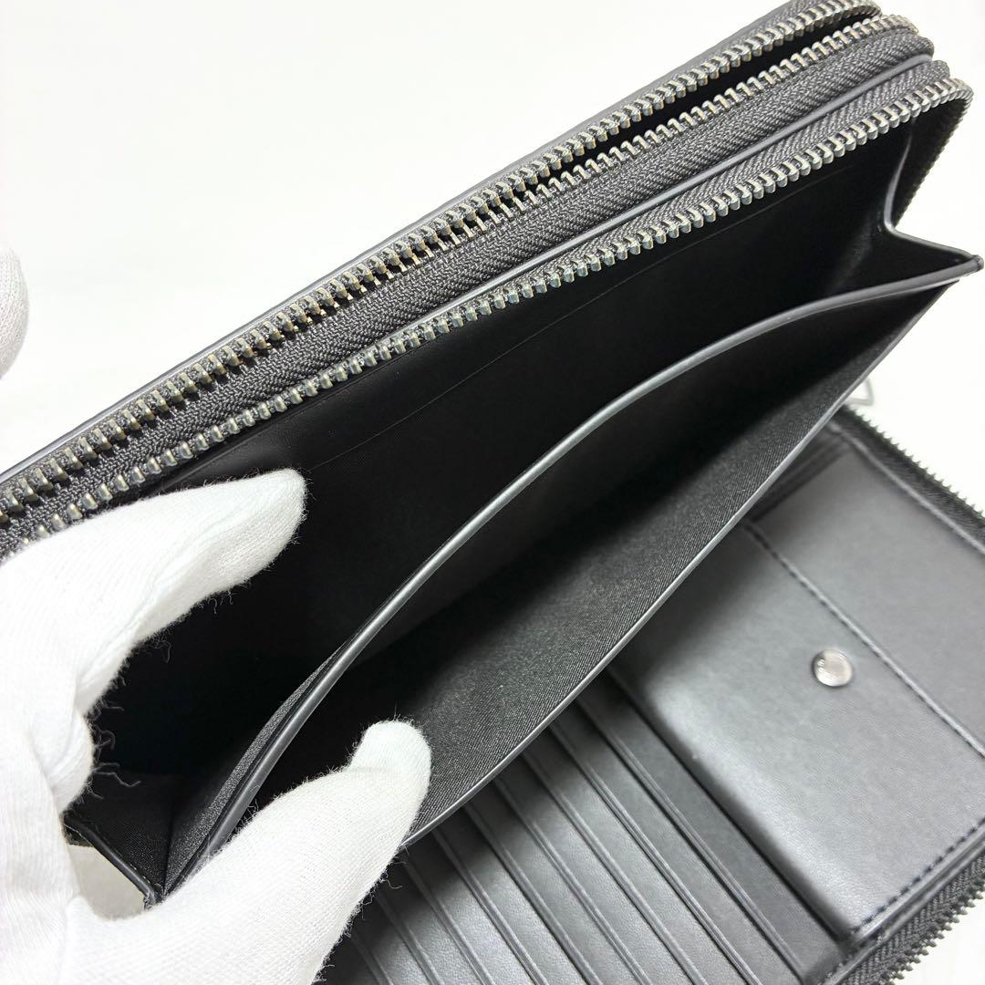 【美品】COACH/コーチ　ダブルジップトラベルオーガナイザー　大容量　ブラック