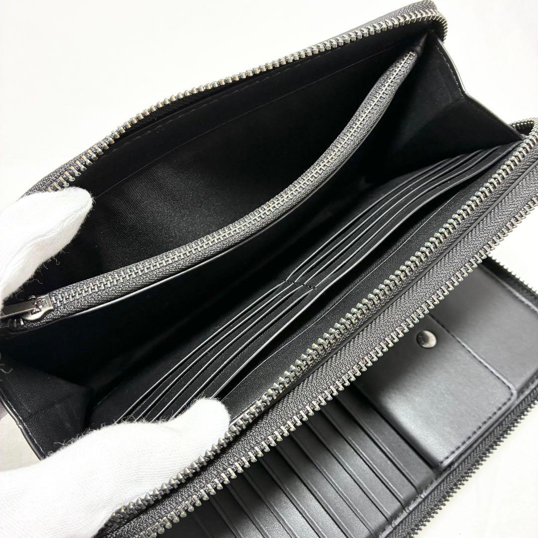 【美品】COACH/コーチ　ダブルジップトラベルオーガナイザー　大容量　ブラック