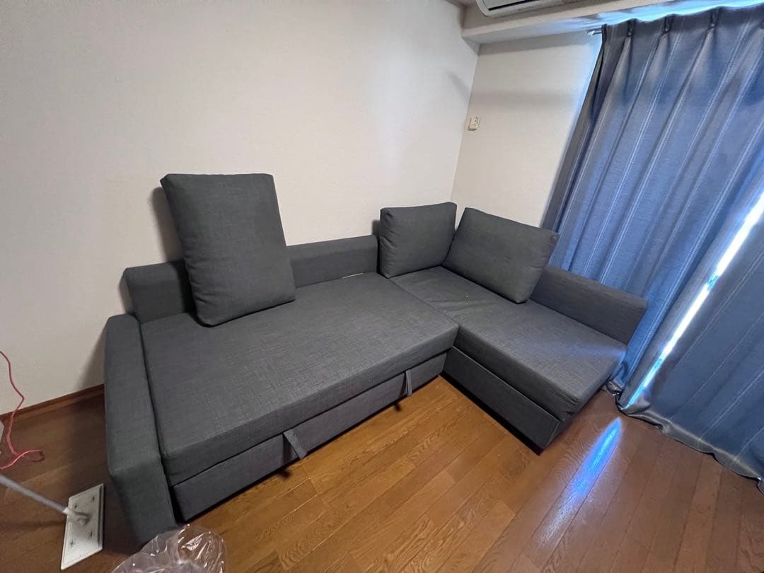 グレー L字型ソファ 引き出し収納付き✨