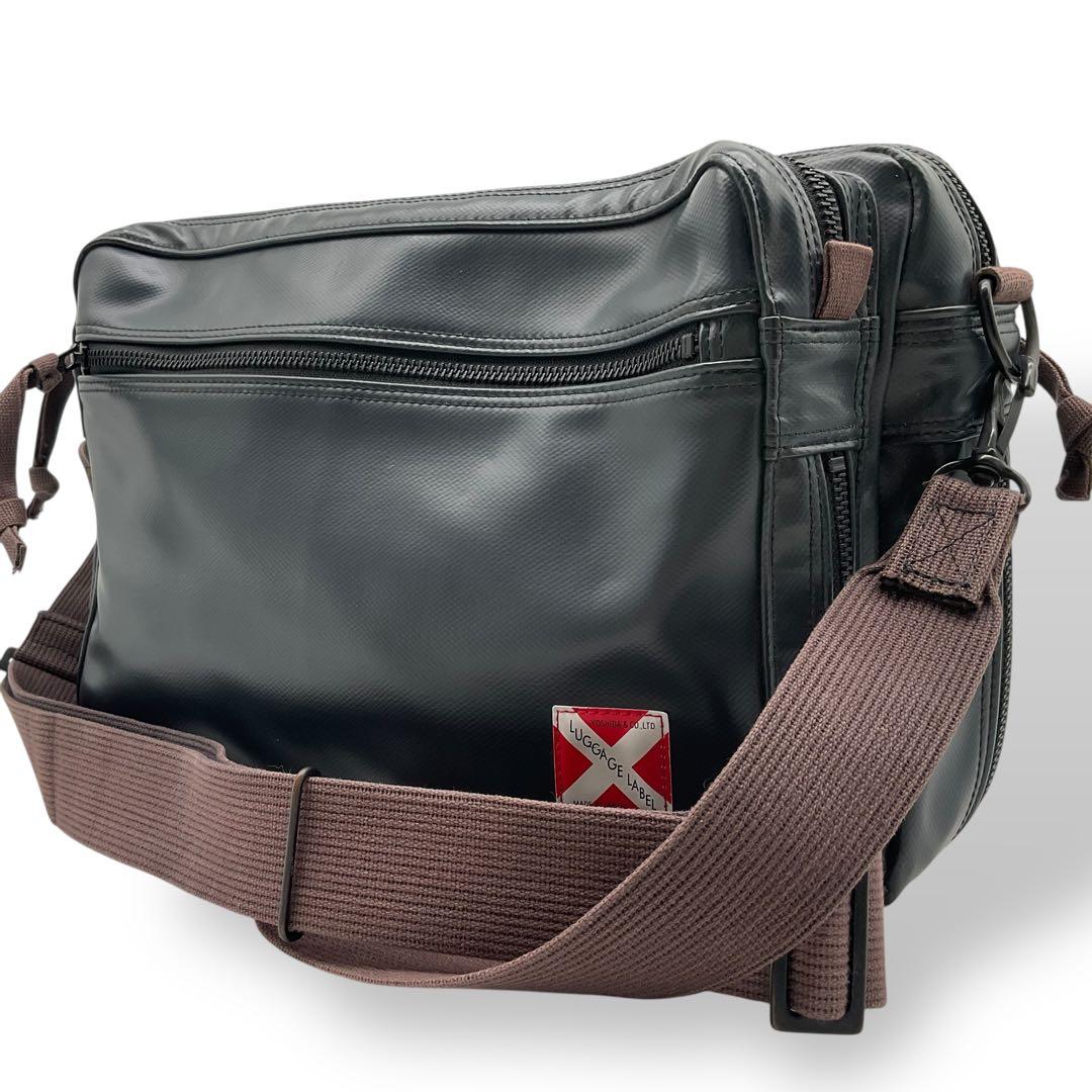 美品 ラゲッジレーベル ショルダーバッグ ニューライナー 赤バッテン 吉田カバン