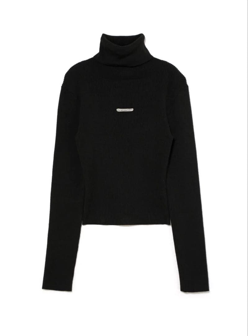 andmary Mary turtle knit tops ブラック