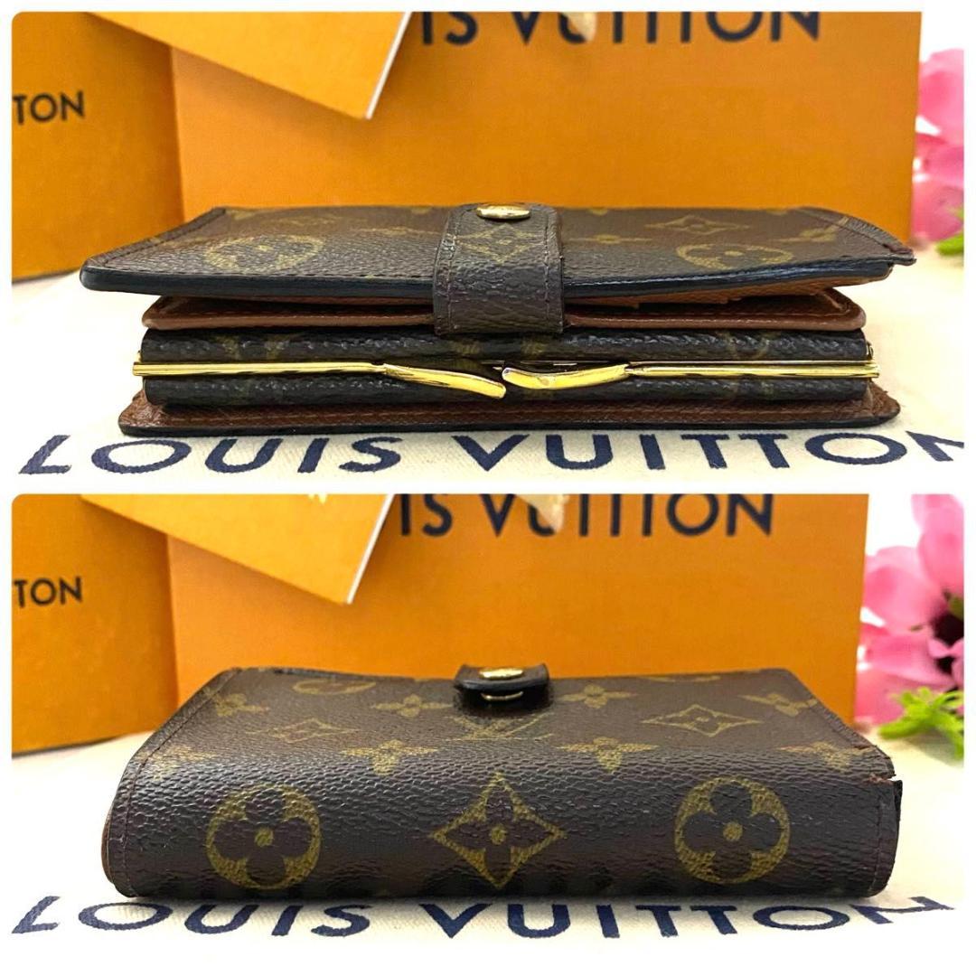 ルイ ヴィトン◎ヴィエノワ モノグラム がま口 二つ折り ブラウン 茶色 財布