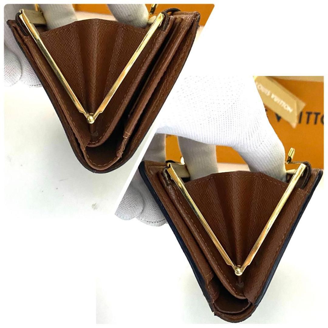 ルイ ヴィトン◎ヴィエノワ モノグラム がま口 二つ折り ブラウン 茶色 財布