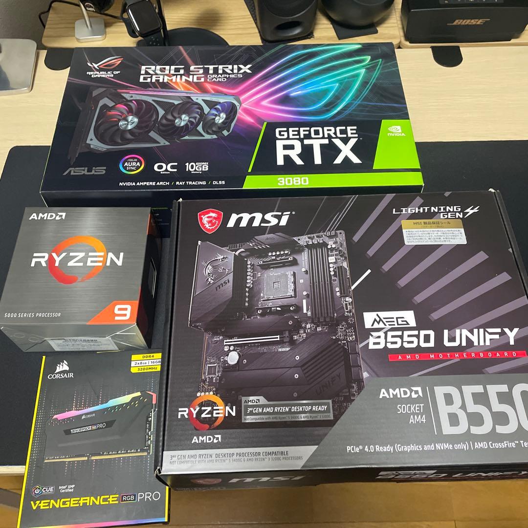 グラフィックボード・グラボ・ビデオカード RYZEN9 5900x GeforceRTX3080ROG B550unify