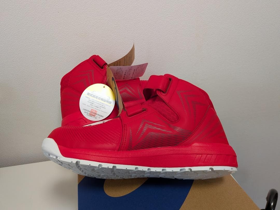 asics 赤 ハイカット安全靴 26cm