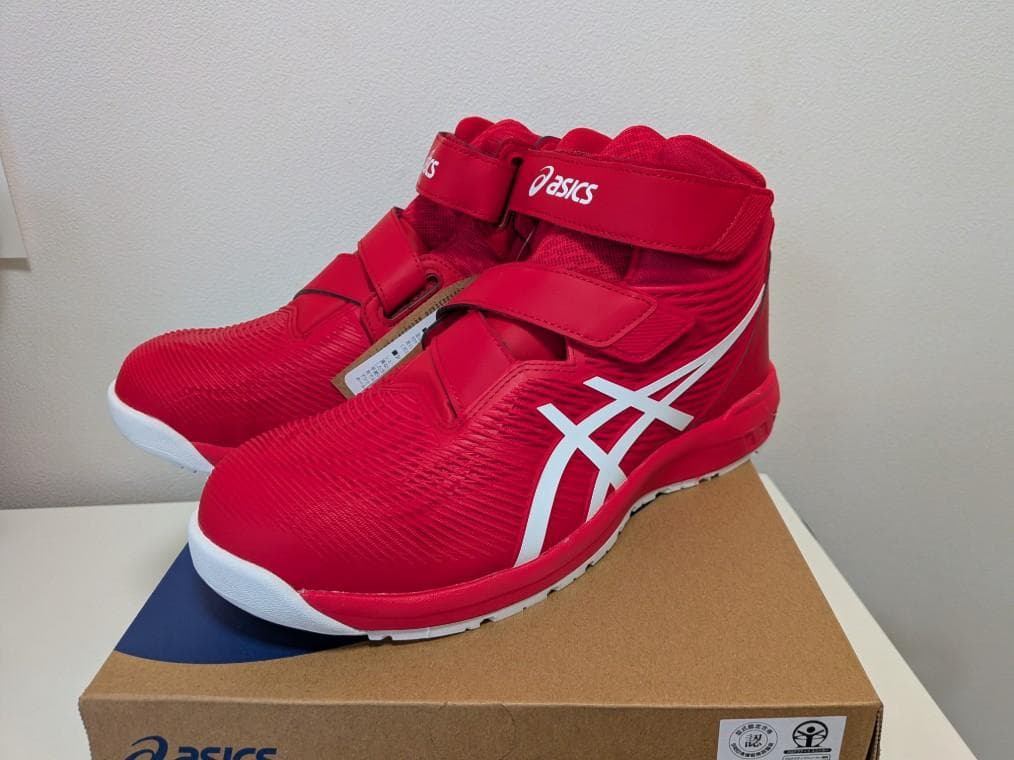 asics 赤 ハイカット安全靴 26cm