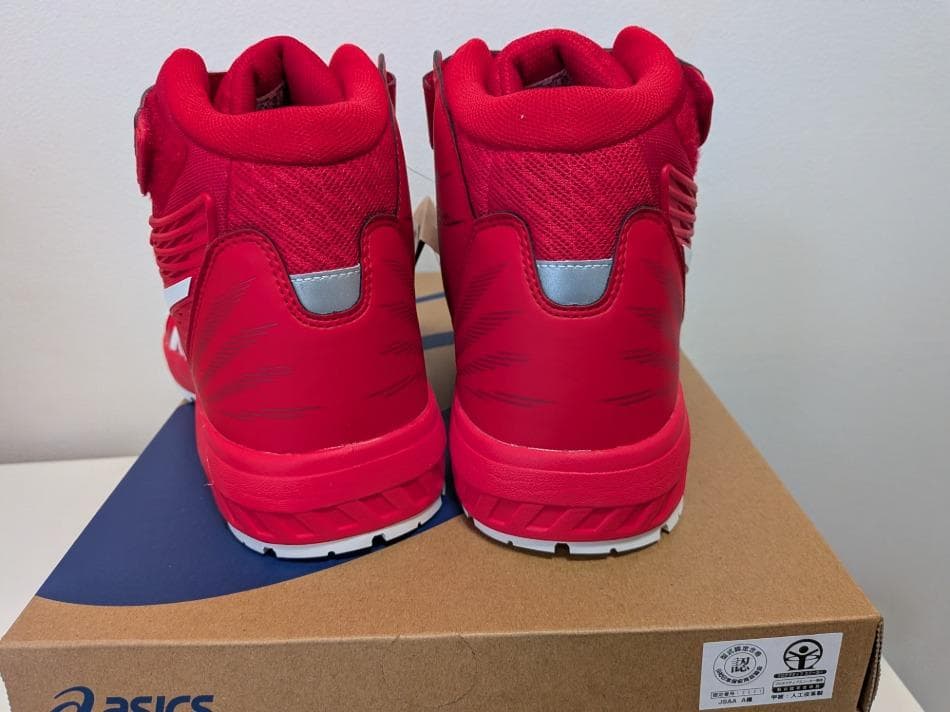 asics 赤 ハイカット安全靴 26cm