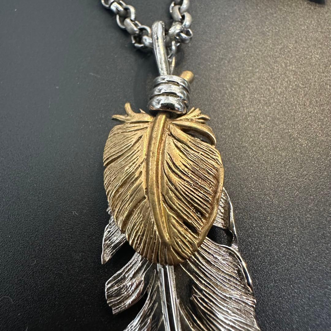 SAAD フェザー ブロンズハート 甲丸チェーン セット ネックレス