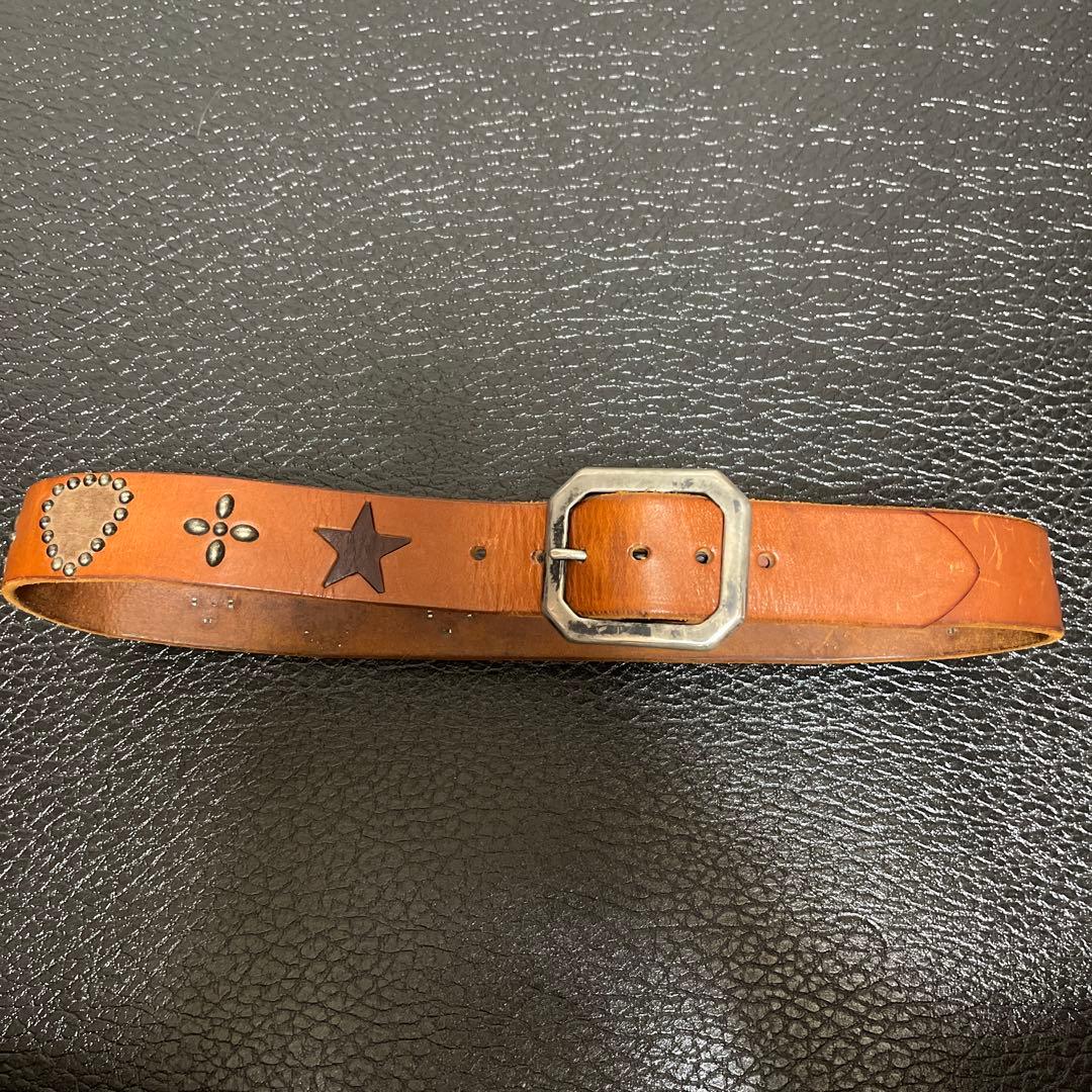 OLD STUD スタッズベルト　ブラウン
