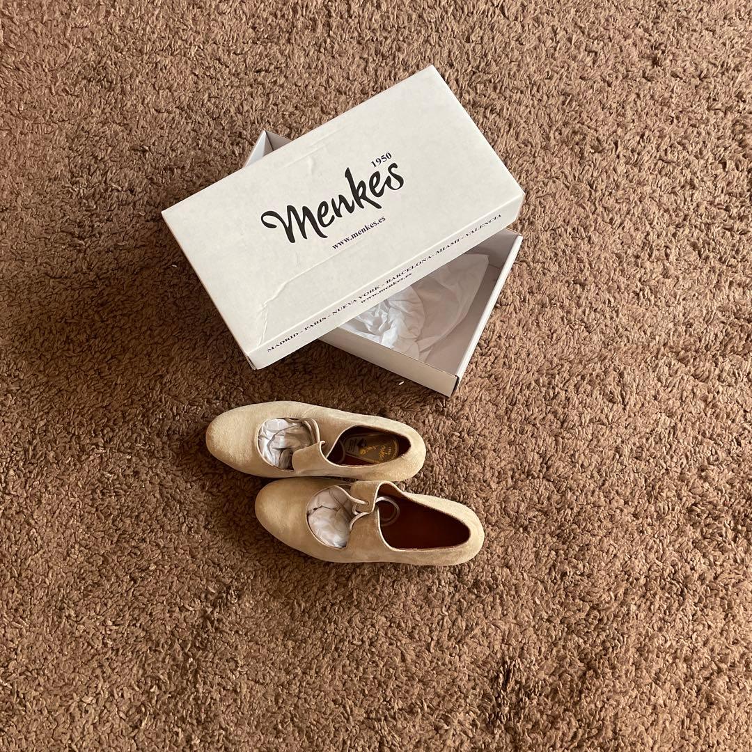 未使用Menkes フラメンコシューズ クリーム色 23cm