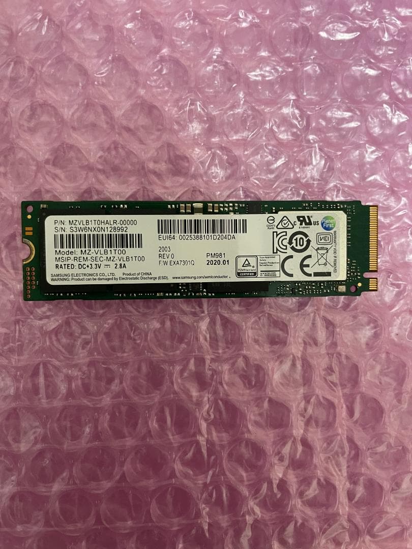 SSD 1TB NVMe SAMSUNG 内蔵型 動作保証 1228