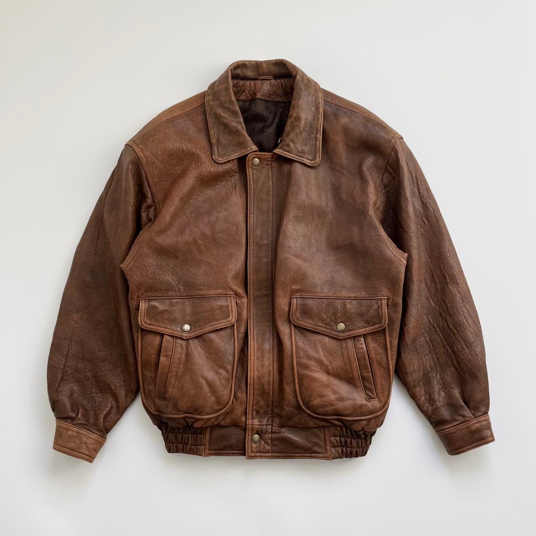 ジャケット・アウター Sheepskin A-2 Style Flight Jacket Brown