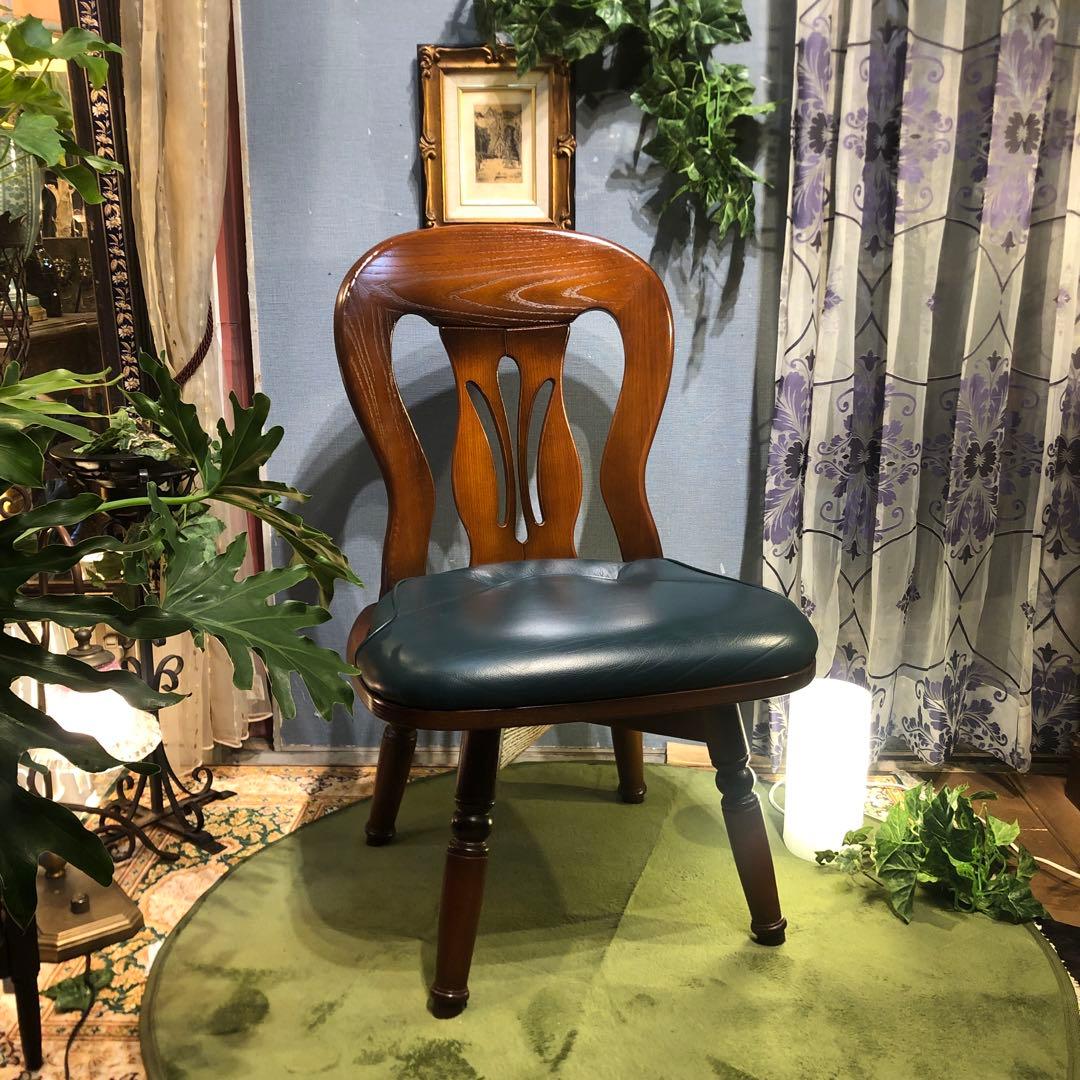 L４　NAGANO クラッシック　アンティーク　３６０度　回転チェア