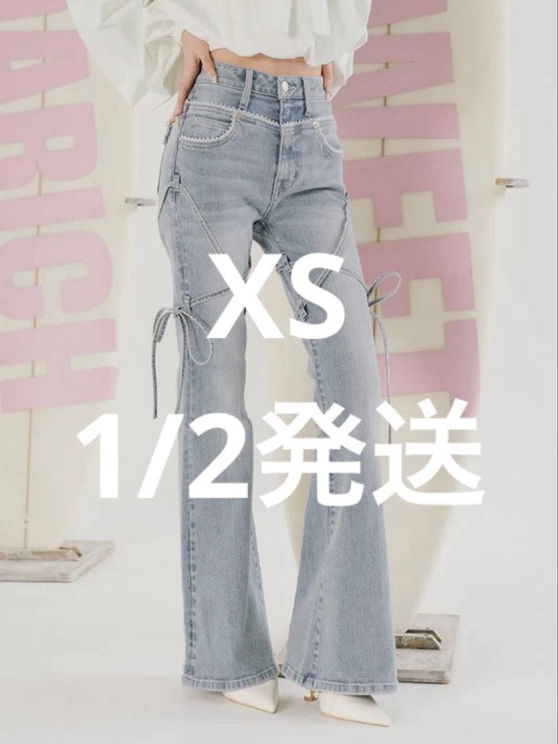 Darich ダーリッチ ピコレースハイウエストフレアデニム XS