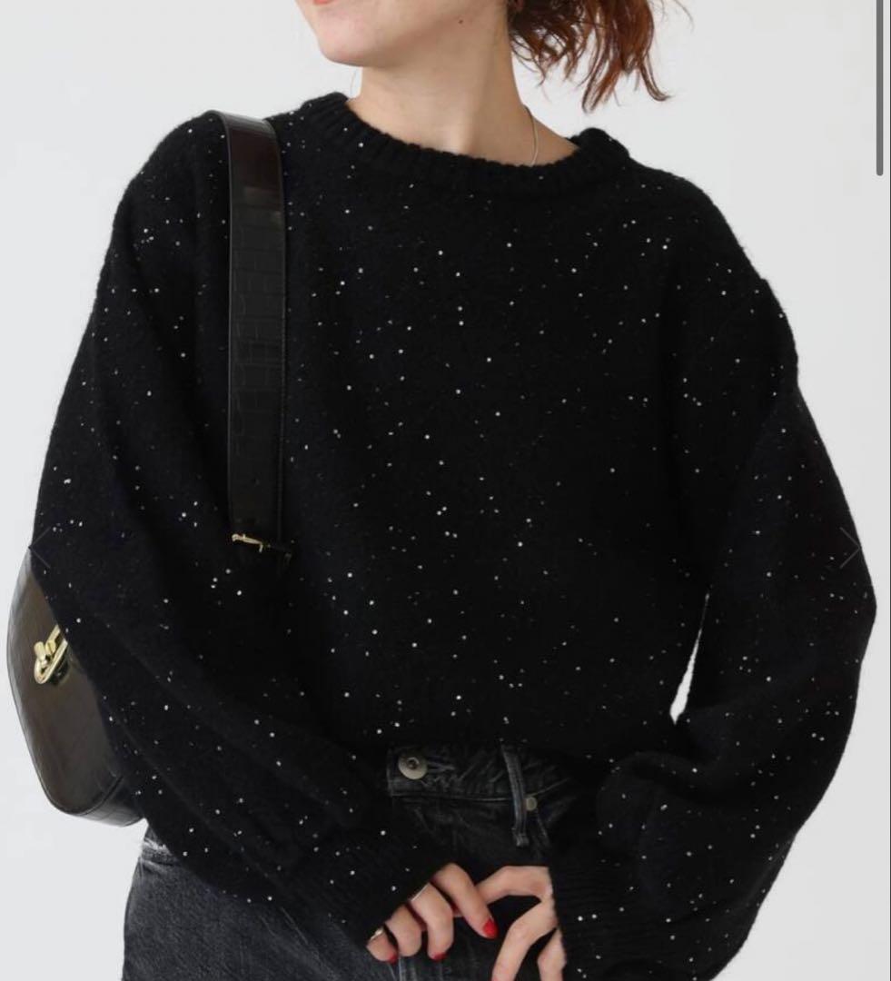 Spick & Span スパンコールショート丈ニット