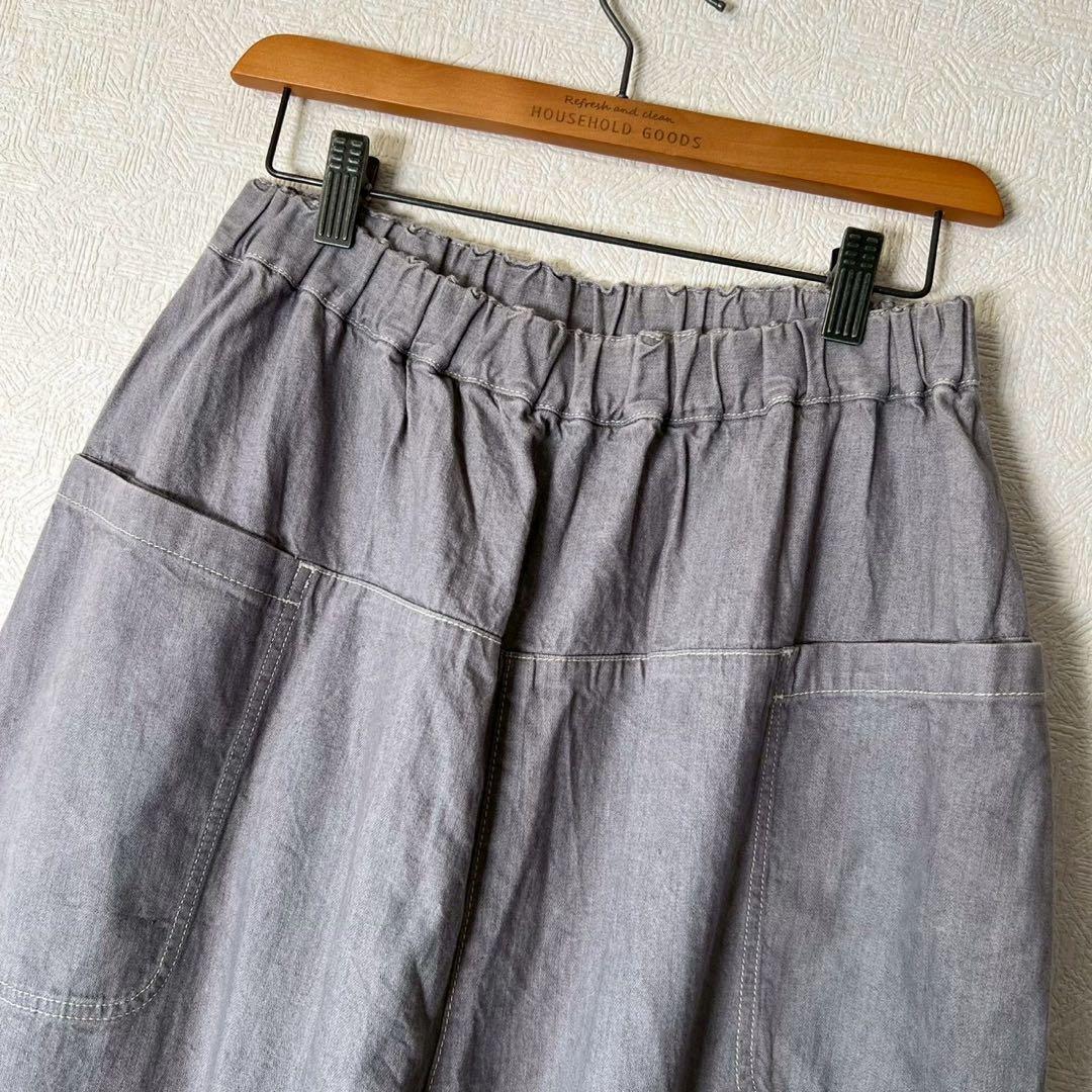 石見銀山 群言堂 8オンスデニムパンツ 山芹 バルーン グレー