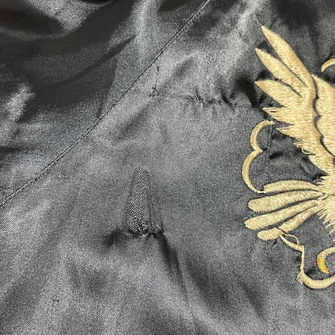 テーラー東洋　スカジャン　スーベニアジャケット　龍　鹿　リバーシブル　M 黒　竜