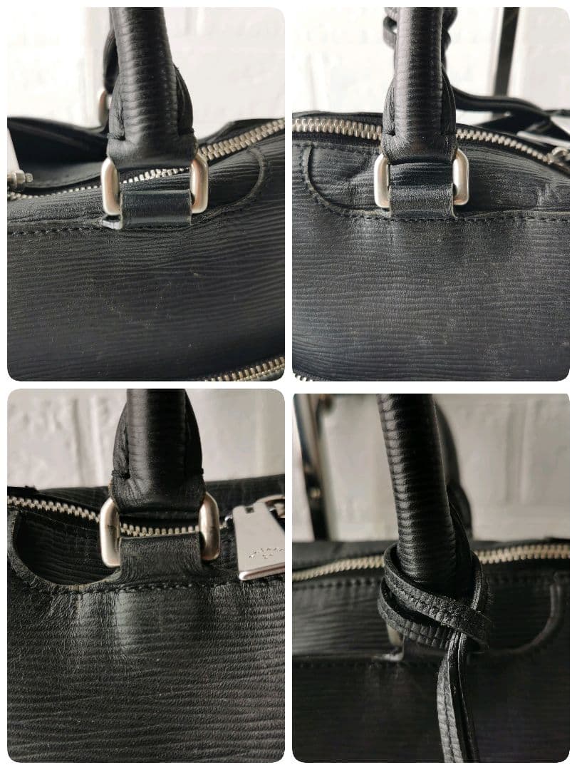 aniary アニアリ ウェーブレザー ビジネスバッグ ブリーフケース 黒