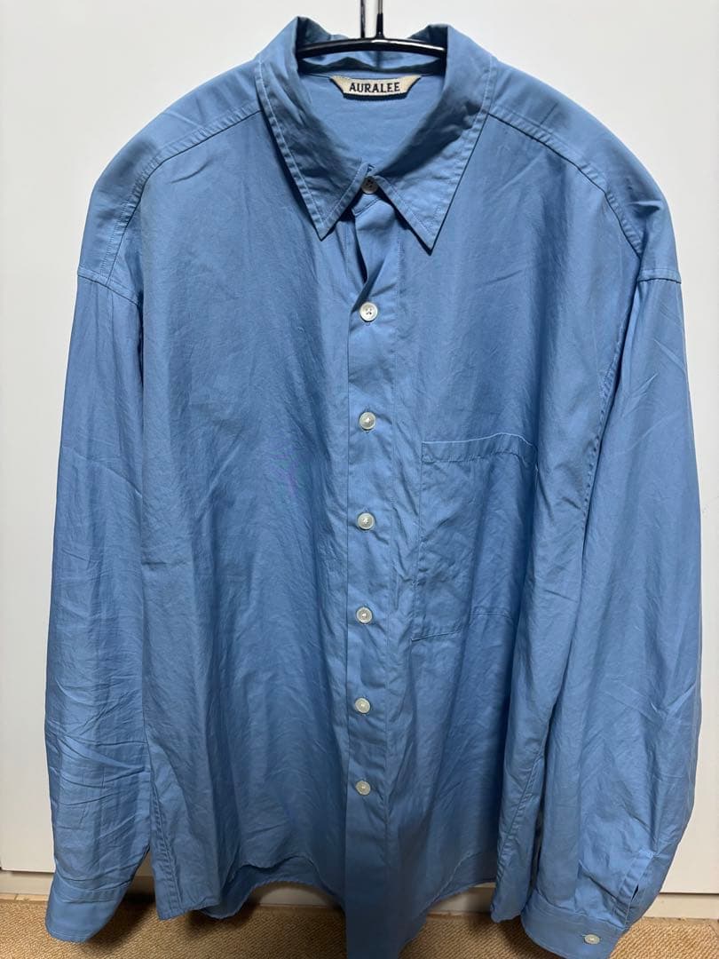 トップス Auralee WASHED FINX TWILL BIG SHIRT