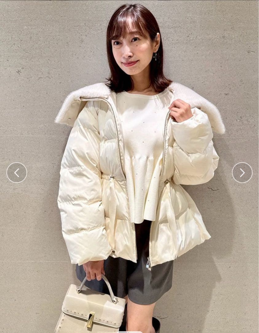 新品タグ付き＊セルフォード ファー襟付 キルティングショートコート IVO 38