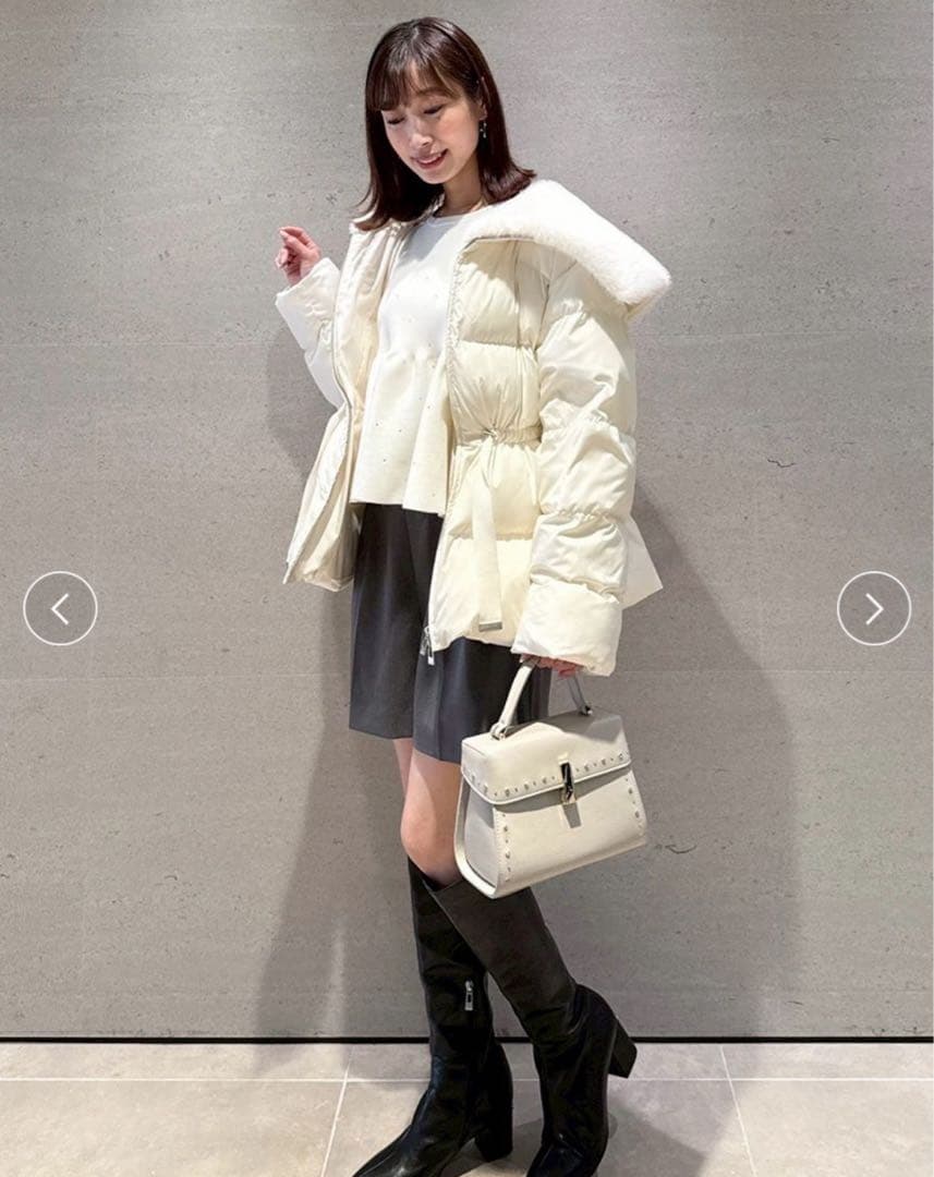 新品タグ付き＊セルフォード ファー襟付 キルティングショートコート IVO 38