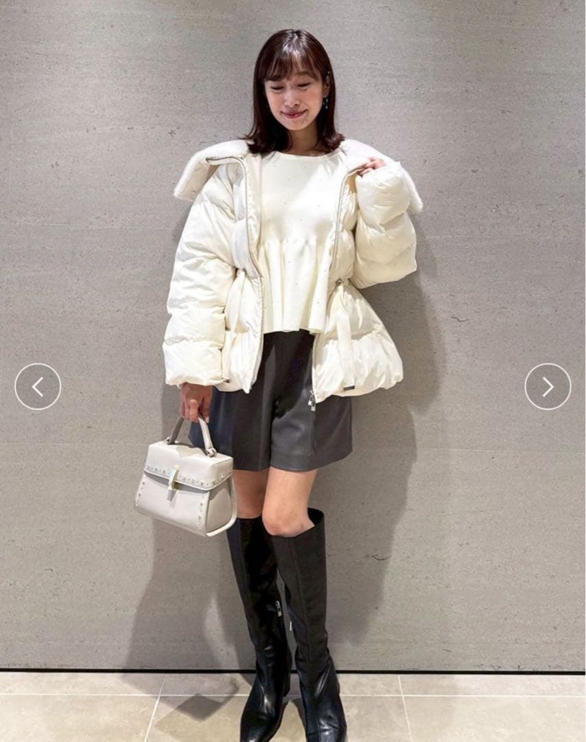 新品タグ付き＊セルフォード ファー襟付 キルティングショートコート IVO 38