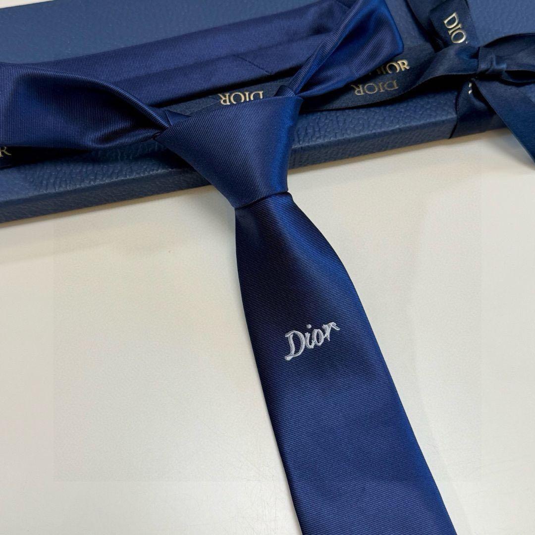 Dior ネイビー シルク ネクタイ
