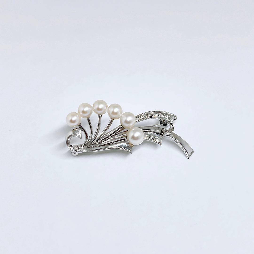 MIKIMOTO ミキモト パール　ブローチ　ヴィンテージ シルバー