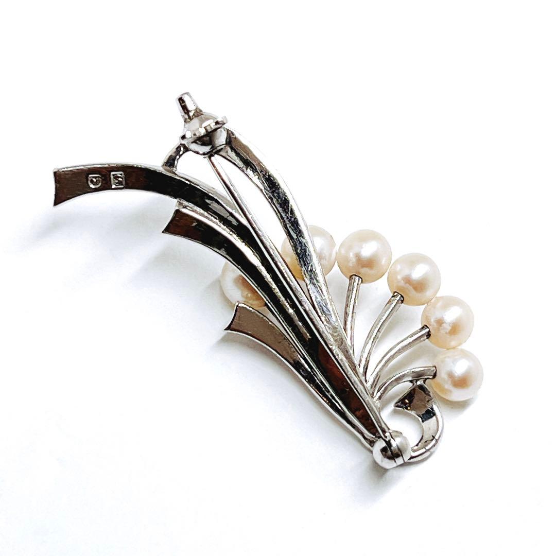 MIKIMOTO ミキモト パール　ブローチ　ヴィンテージ シルバー