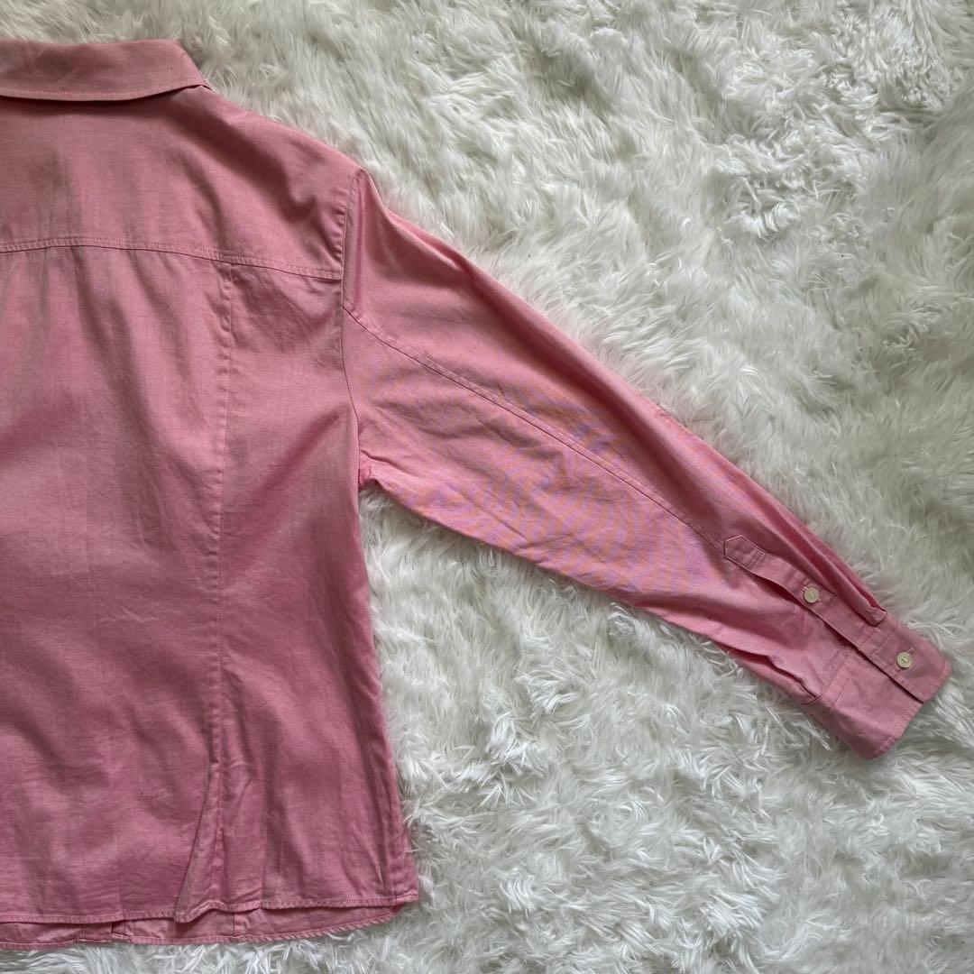 美品 BURBERRY バーバリー コットンシャツ ピンク ノバチェック 46