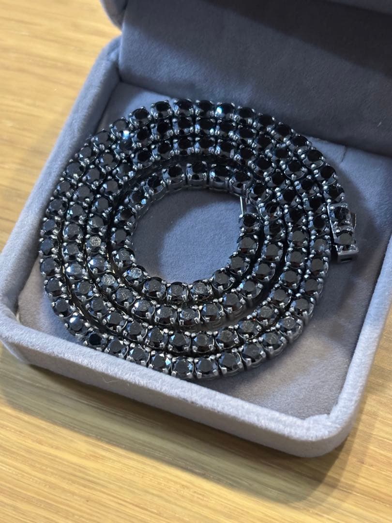 ラスイチ！！未使用品！ブラックモアッサナイトダイヤモンドネックレス！証明書付き