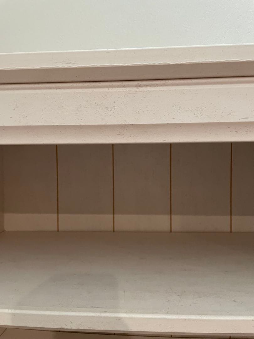 ホワイト木製本棚 ホワイトシェルフ　　引き出し付き