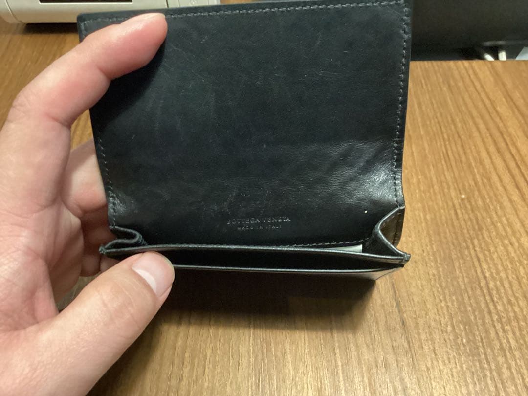 ✨本日限定価格✨BOTTEGA VENETA ブラック レザー カードケース