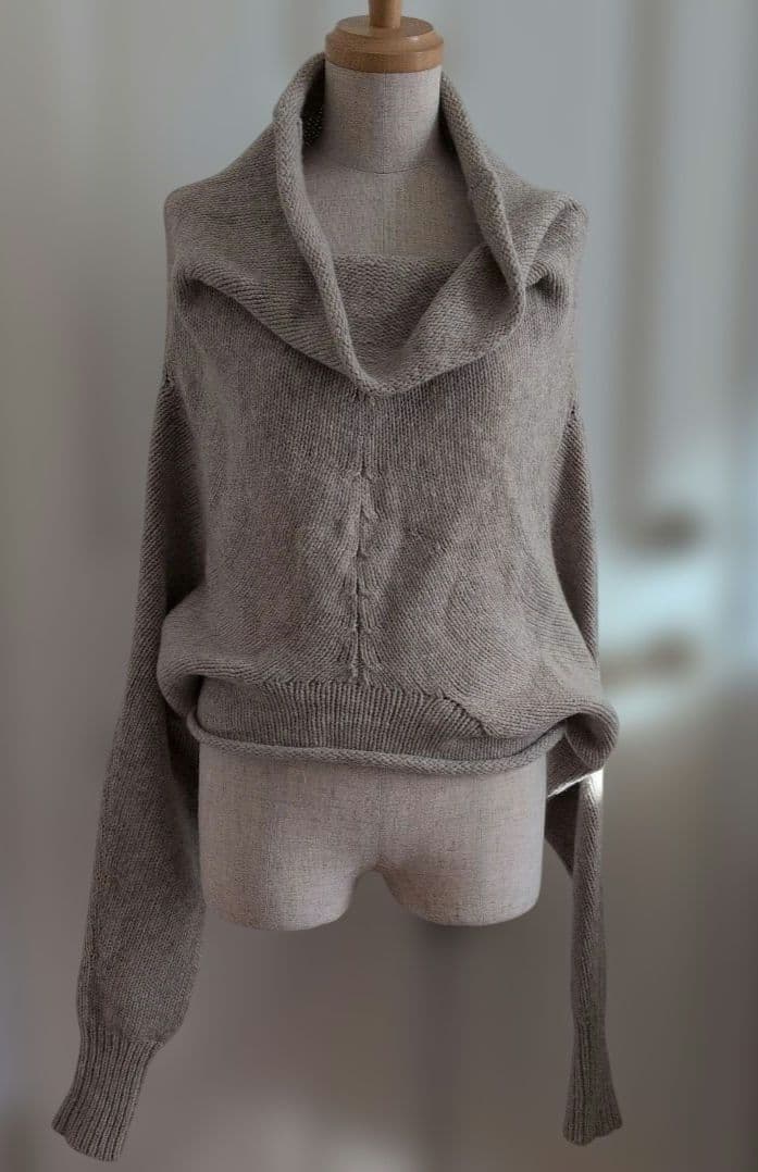 ワイズ　ヨウジヤマモト　オーバーサイズ ドレープネック ニットセーター