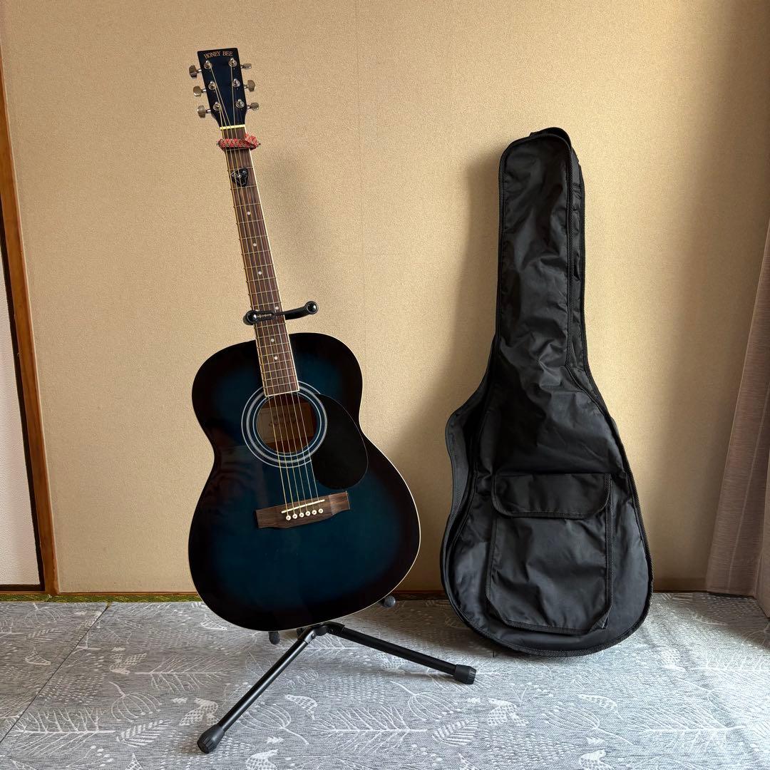 アコースティックギター ギターケース、スタンド付き