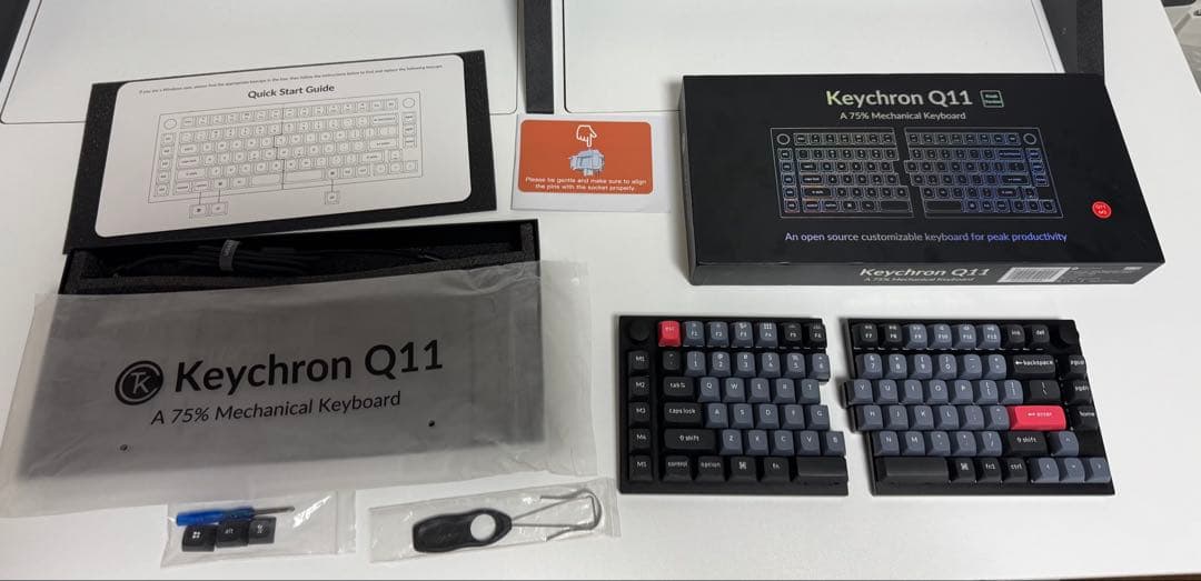 Keychron Q11 75% メカニカルキーボード　&専用木製パームレスト付