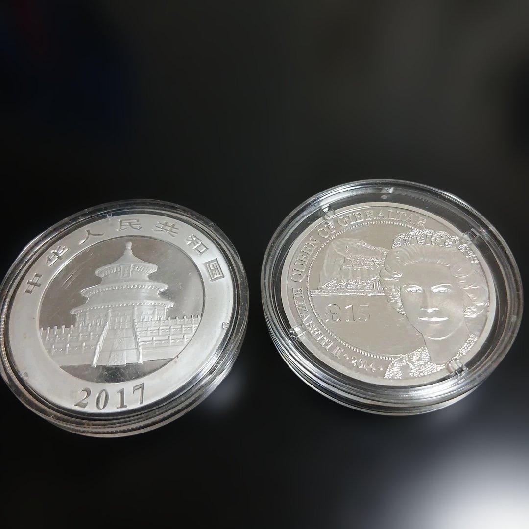 中*ー様 2017年中国パンダ 2014年 エリザベス銀貨