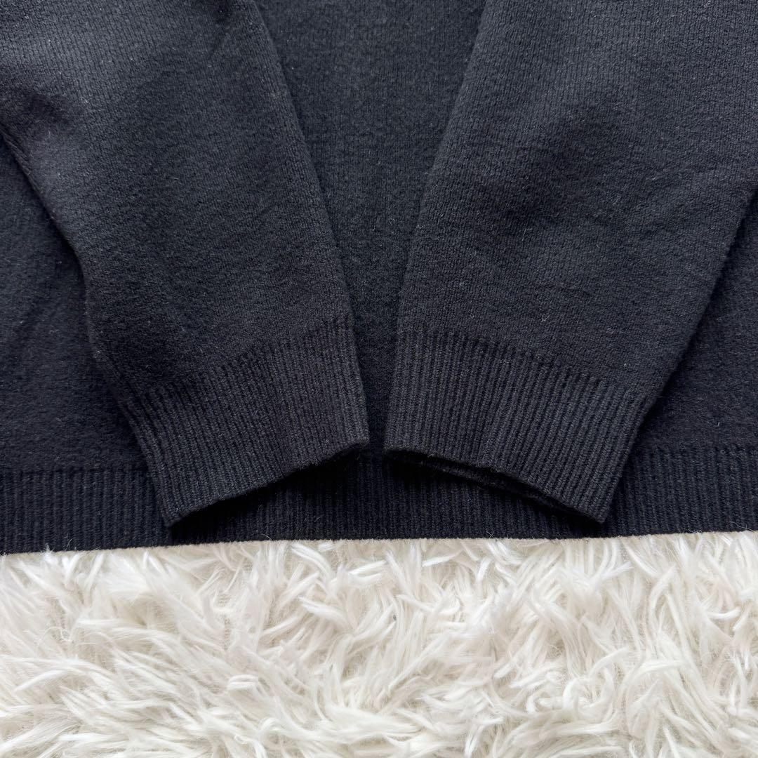 カシミヤ混 ドゥーズィエムクラス ミドルゲージニット Vネック ブラック F