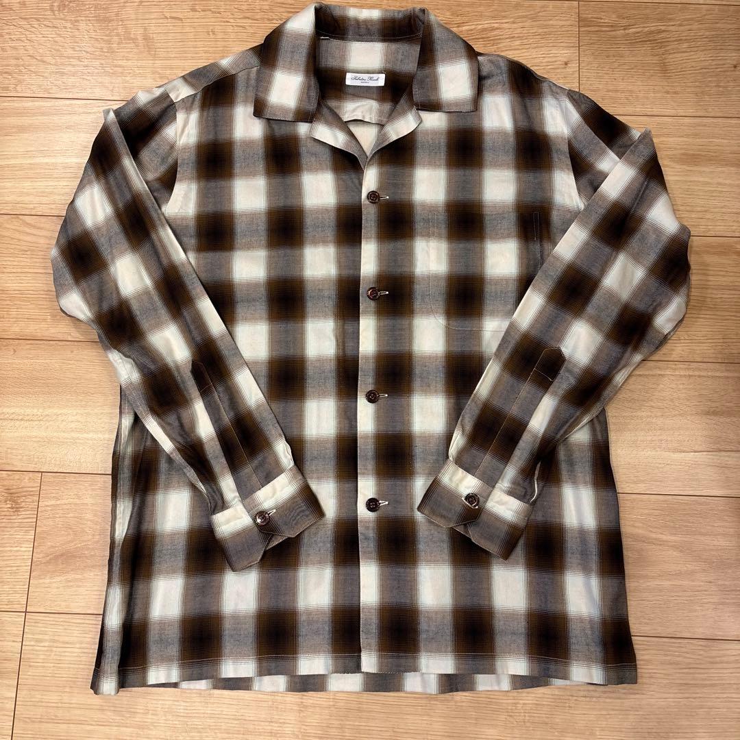 Uアローズ別注 サルヴァトーレピッコロ オンブレチェック オープンカラーシャツ