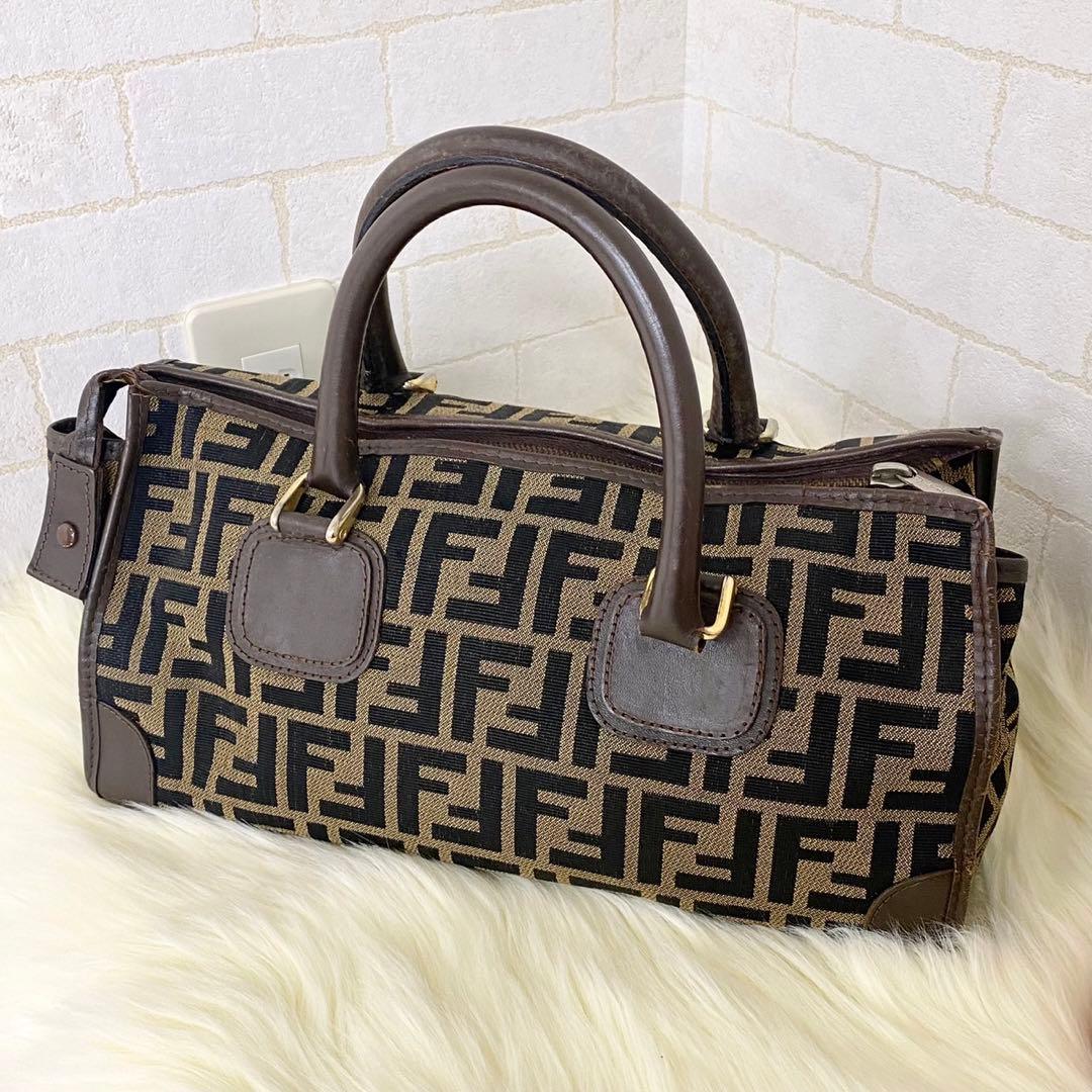 レディースバッグ 【FENDI】フェンディ　ズッカ柄ミニボストンバッグ