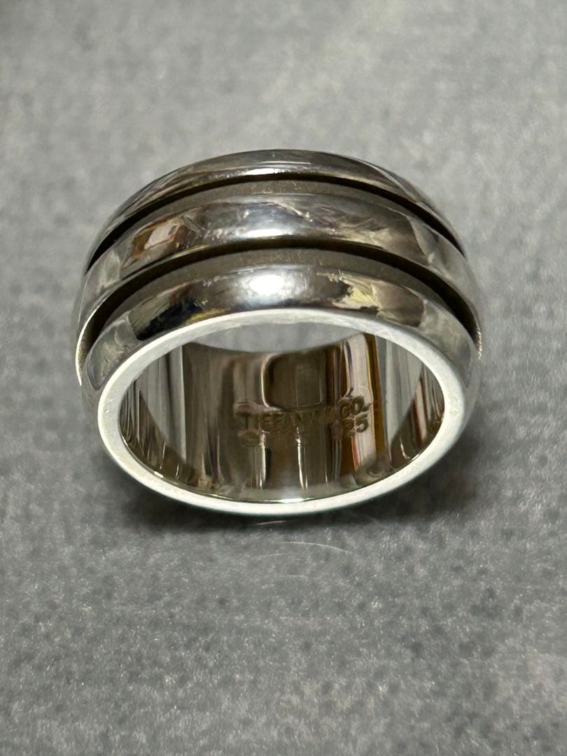 Tiffany&co. ティファニーグルーブド ダブルライン10号シルバーリング