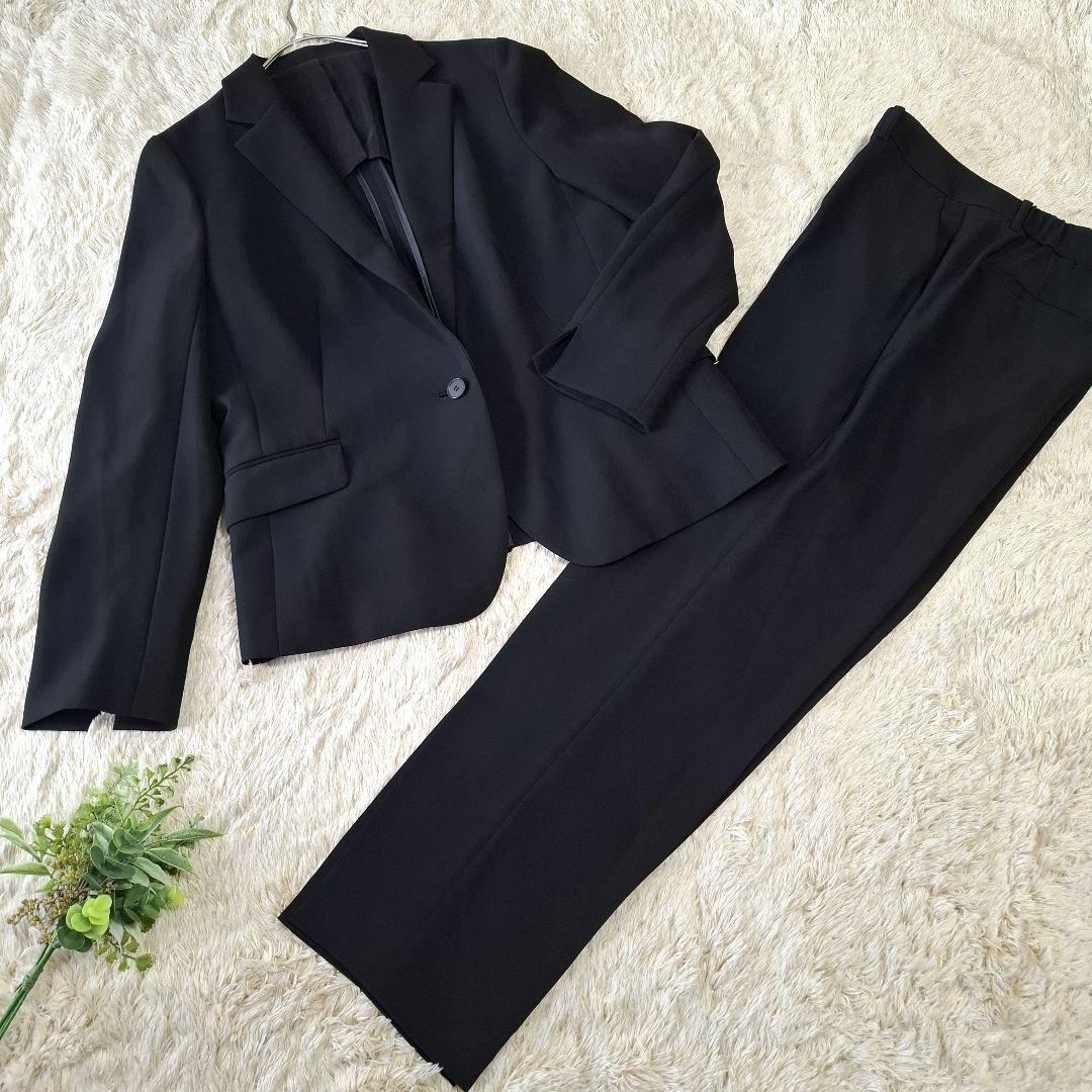 AOKI MeWORK 洗える スーツセットアップ ストレッチ パンツ ブラック