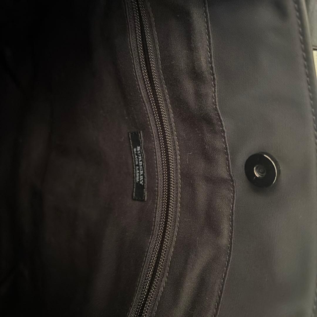 Burberry Black Labelブラックナイロンビジネストートバッグ